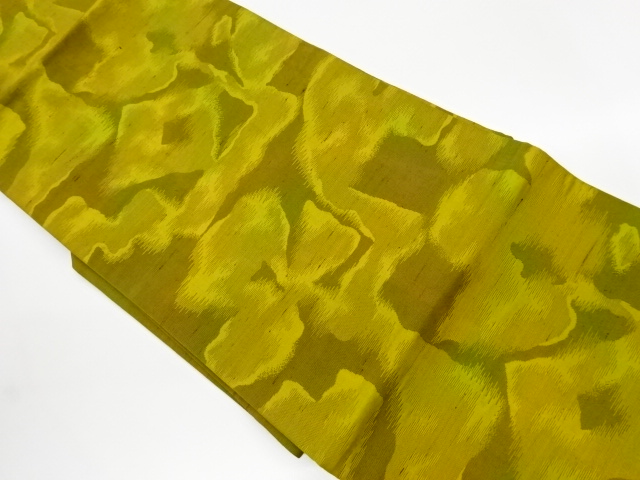 JAPANESE KIMONO / VINTAGE NAGOYA OBI / TSUMUGI / WOVEN ABSTRACT PATTERN